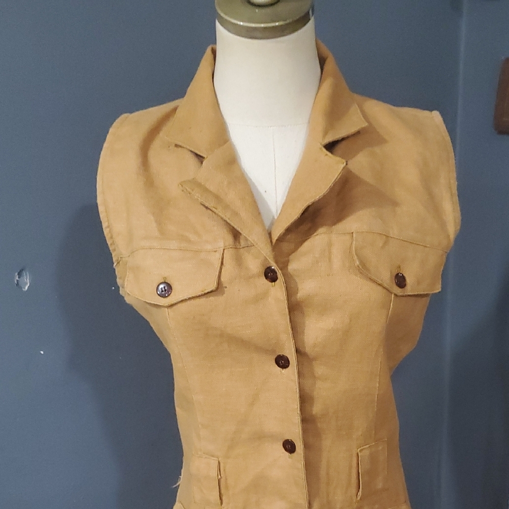 Vtg H.L. Spencer Tan Maxi Dress - Picture 3 of 17